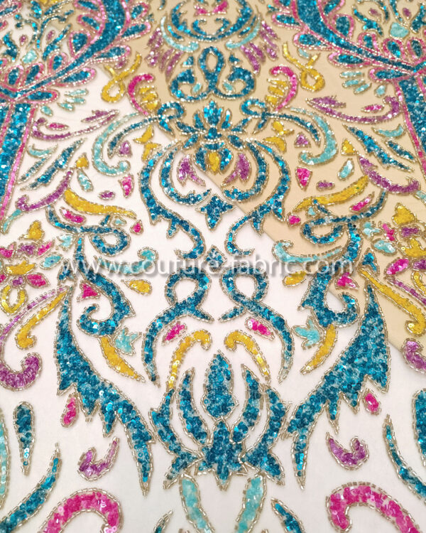 Multicolor color embroidery couture lace - Image 23