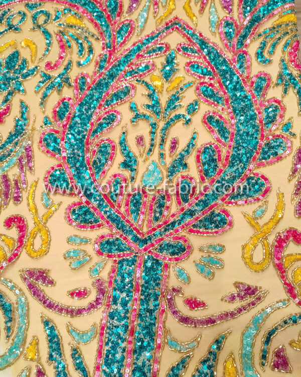 Multicolor color embroidery couture lace - Image 11