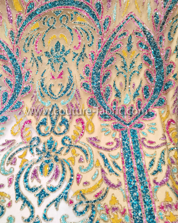 Multicolor color embroidery couture lace - Image 25