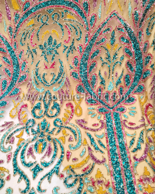 Multicolor color embroidery couture lace - Image 12