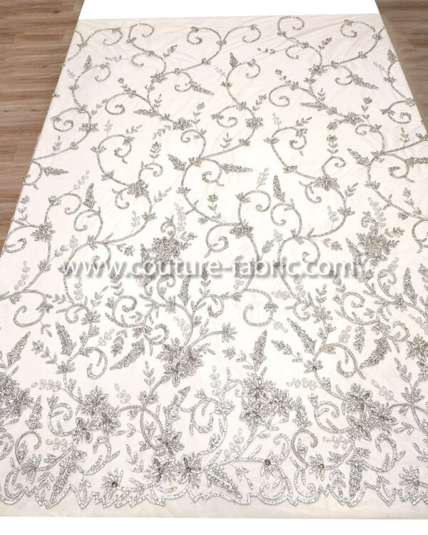 Silver color embroidery couture lace - Image 19