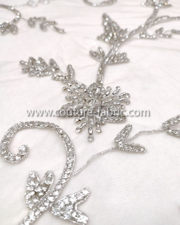 Silver color embroidery couture lace - Image 21