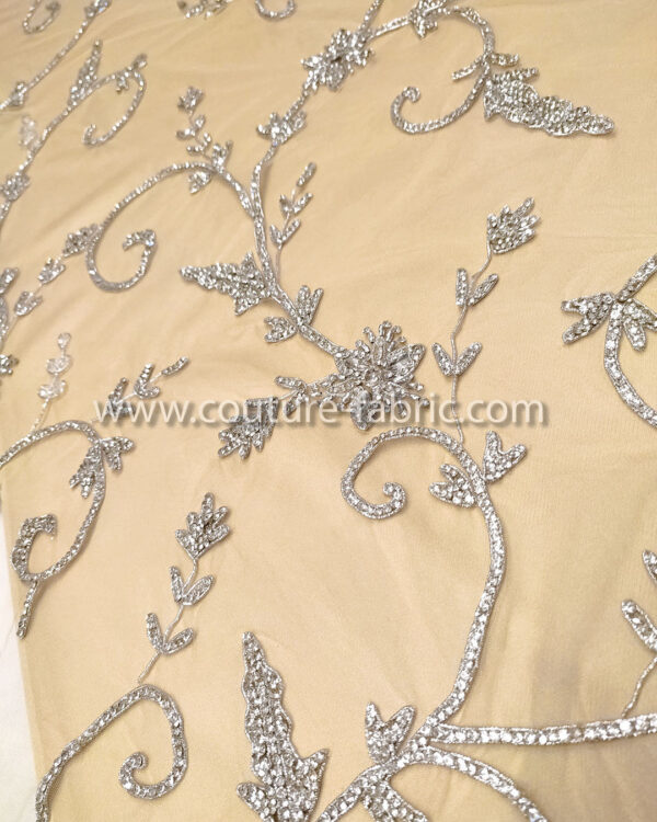 Silver color embroidery couture lace - Image 22