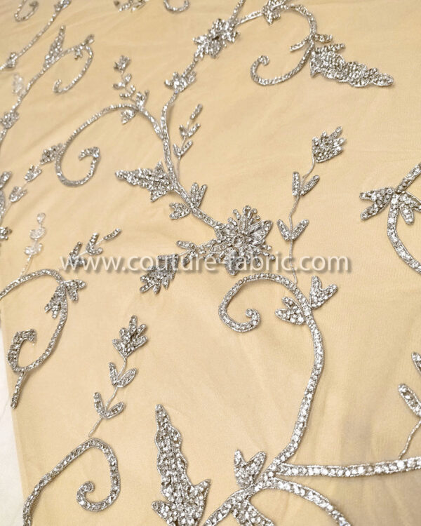 Silver color embroidery couture lace - Image 9