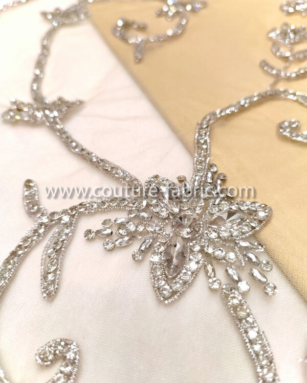 Silver color embroidery couture lace - Image 23