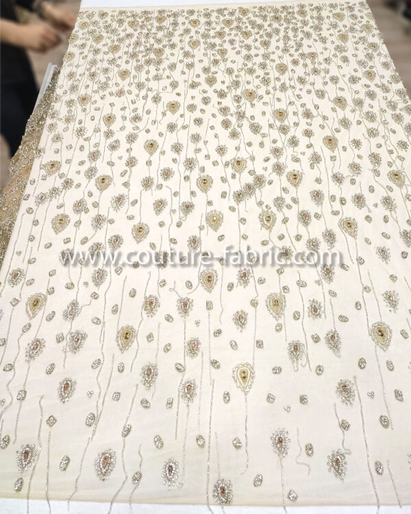 Silver color embroidery couture lace - Image 10