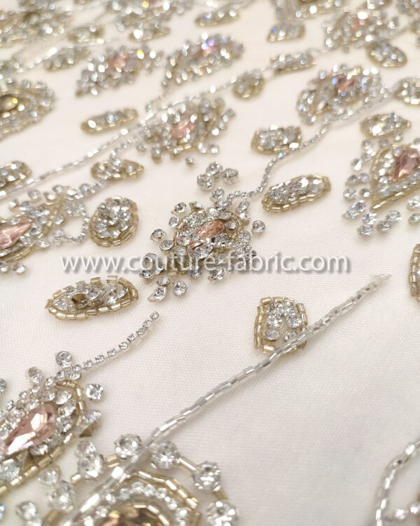 Silver color embroidery couture lace - Image 7