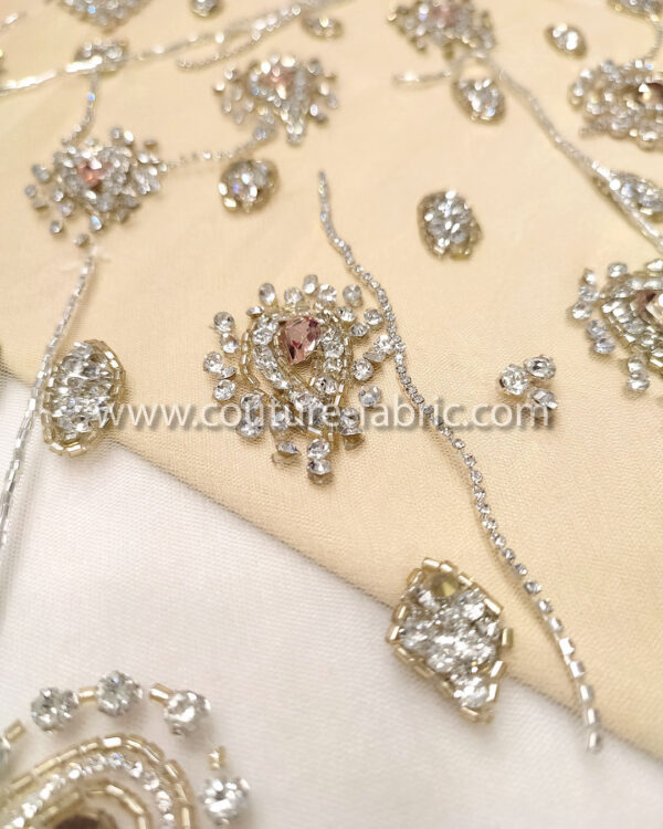 Silver color embroidery couture lace - Image 8