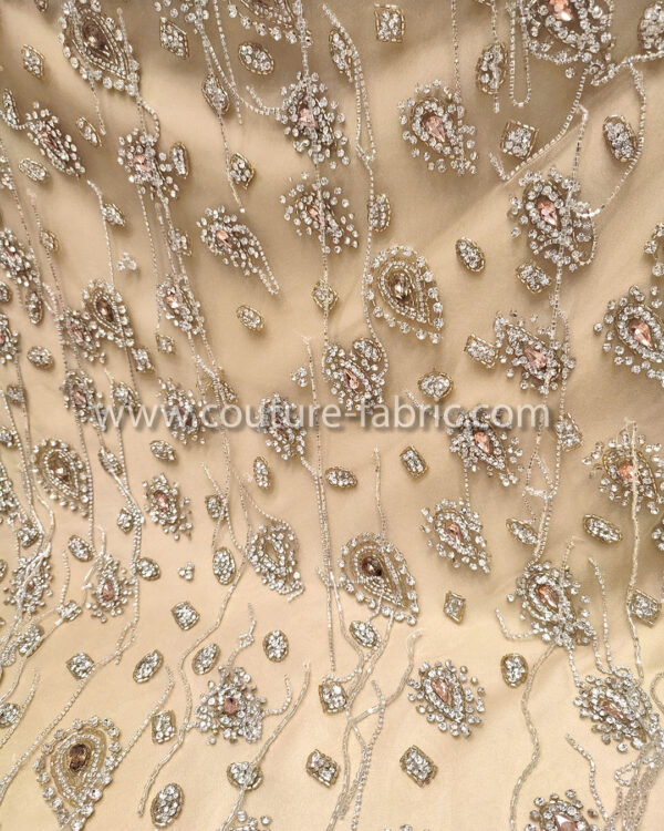 Silver color embroidery couture lace - Image 9