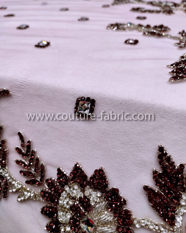 Purple color embroidery couture lace - Image 7