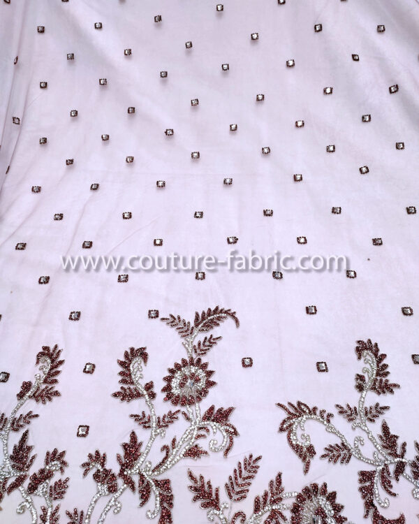 Purple color embroidery couture lace - Image 10