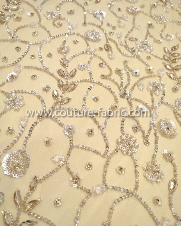 Silver color embroidery couture lace - Image 8