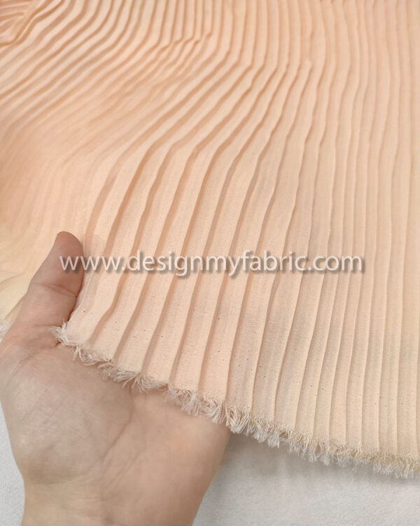 Light salmon color pleated fabric #91596 - Image 2