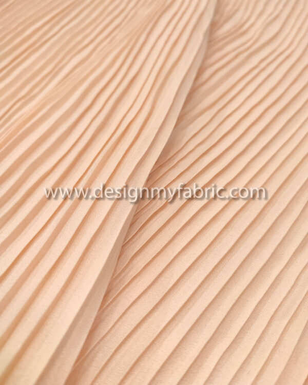 Light salmon color pleated fabric #91596