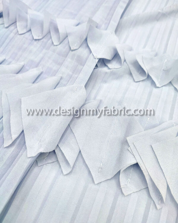 Babyblue pleated with leaves fabric #91429