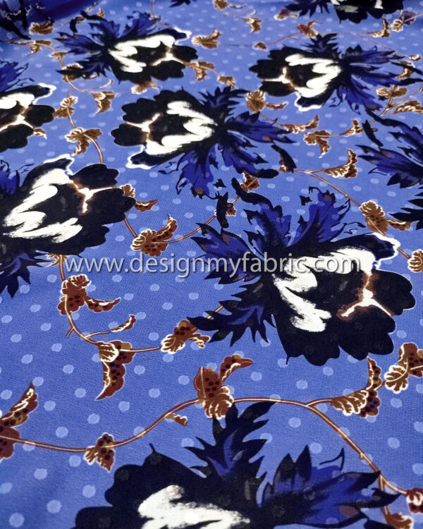 Purple floral chiffon fabric #99574 - Image 9