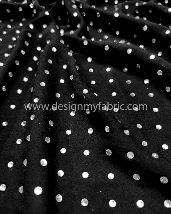 Black rhinestones chiffon fabric #50724 - Image 2