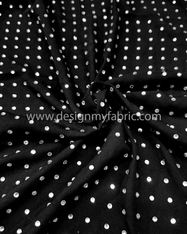 Black rhinestones chiffon fabric #50724 - Image 4