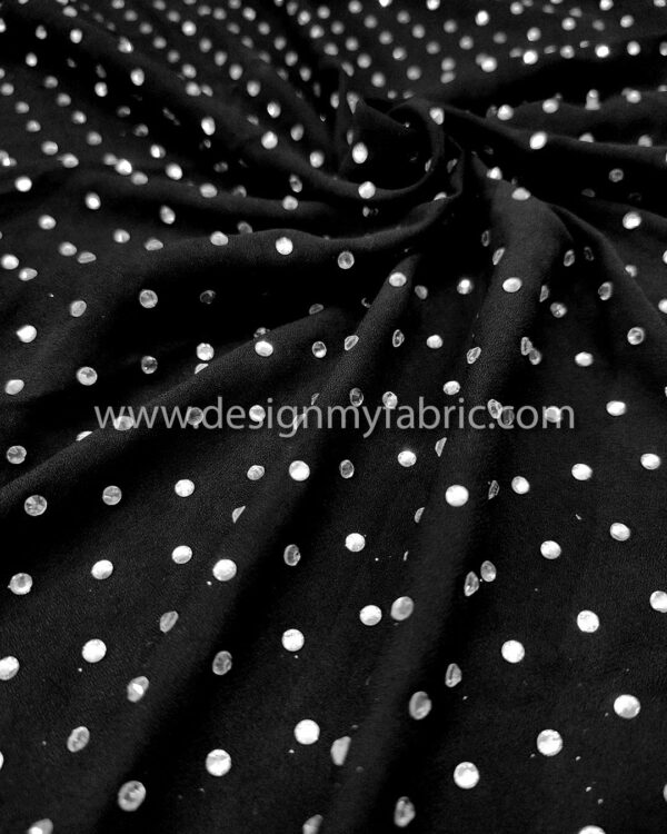 Black rhinestones chiffon fabric #50724 - Image 5