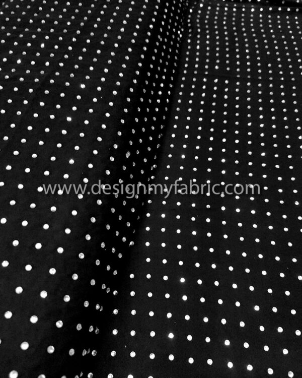 Black rhinestones chiffon fabric #50724