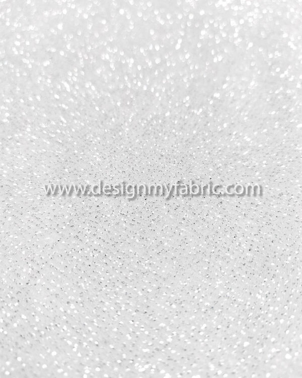 White glitter bridal lace fabric #50534 - Image 2