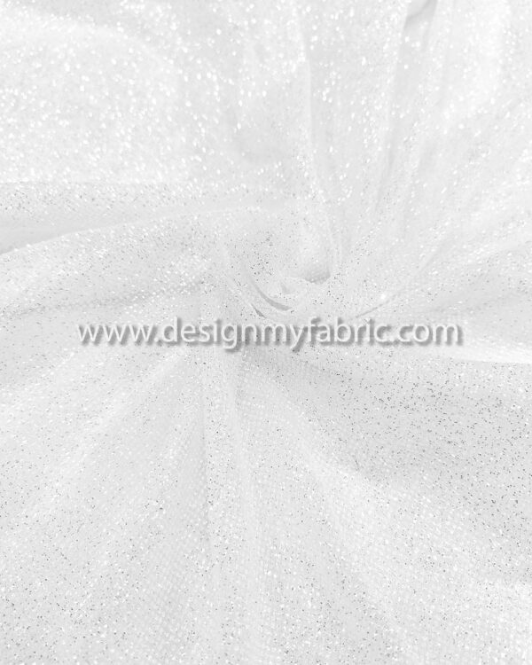 White glitter bridal lace fabric #50534 - Image 5