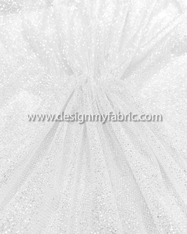 White glitter bridal lace fabric #50534 - Image 8