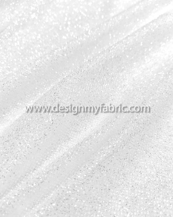 White glitter bridal lace fabric #50534 - Image 9