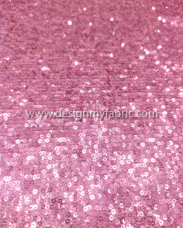 Pink sequined lace fabric #81680 - Image 2