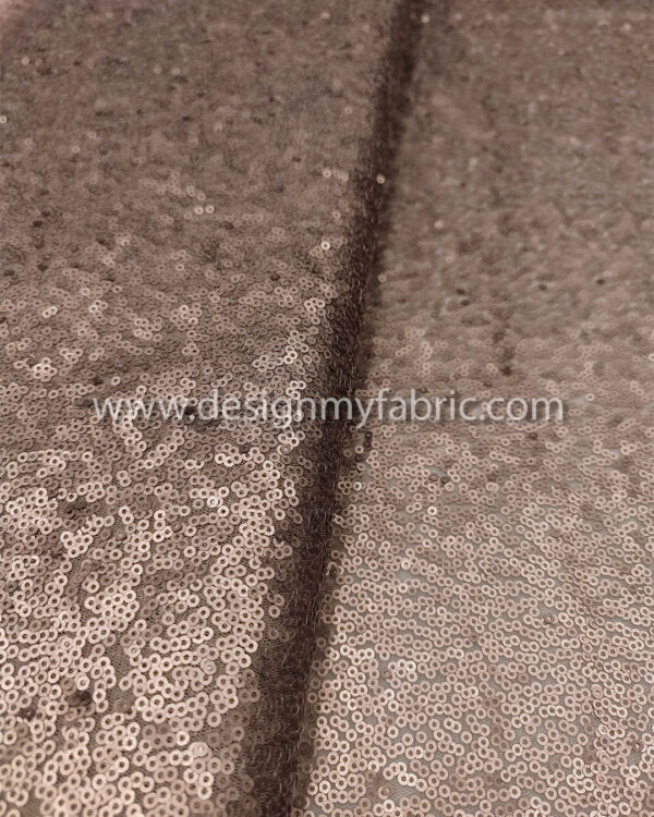 Brown matte sequined lace fabric #82052