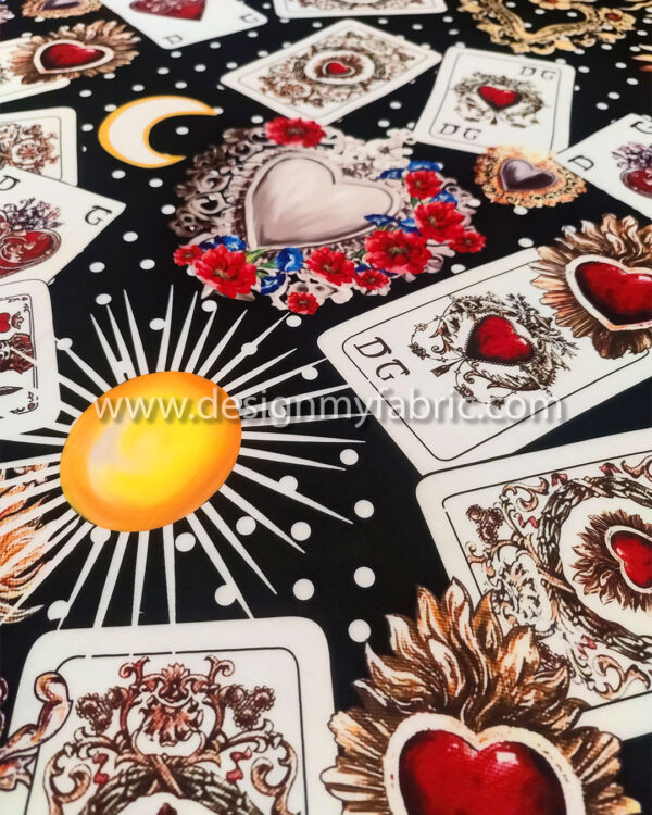 Playing cards chiffon fabric #91382 - Image 2