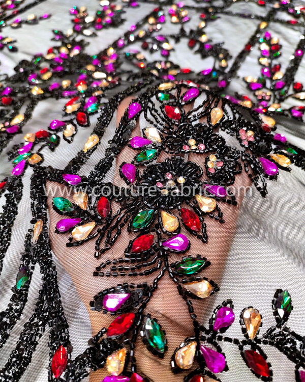 Colorful color embroidery couture lace - Image 3