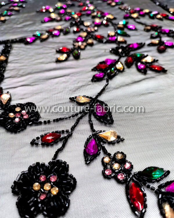 Colorful color embroidery couture lace - Image 7