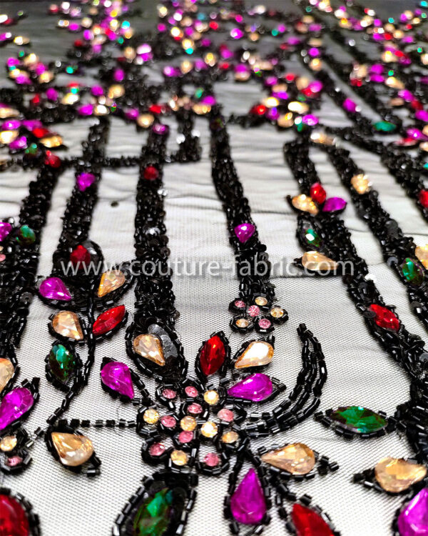 Colorful color embroidery couture lace - Image 9