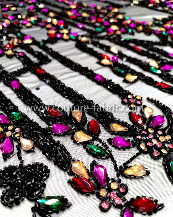 Colorful color embroidery couture lace - Image 4