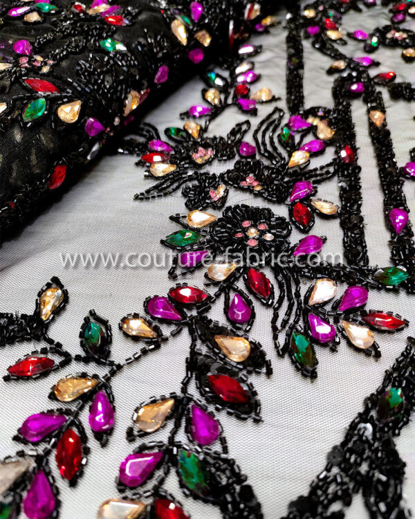 Colorful color embroidery couture lace - Image 5