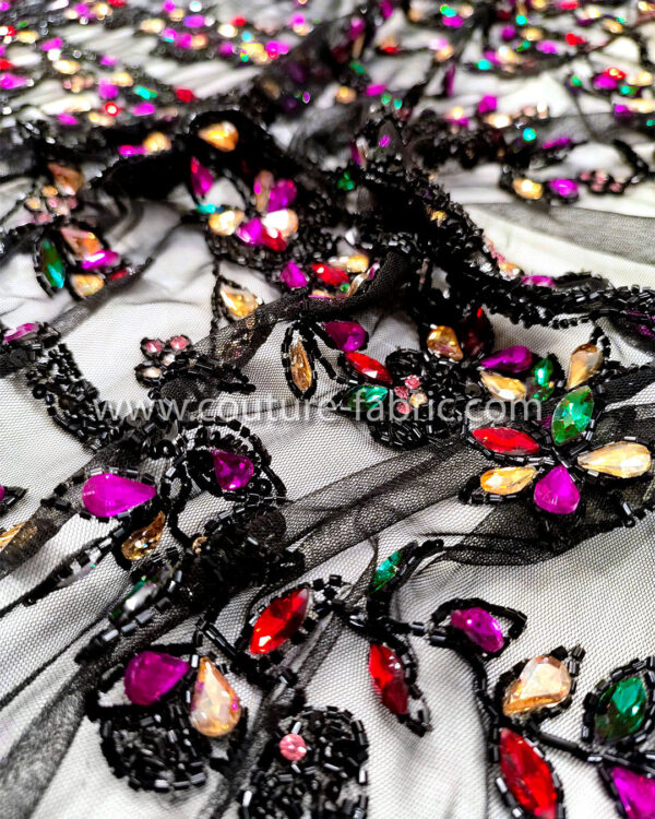 Colorful color embroidery couture lace - Image 6