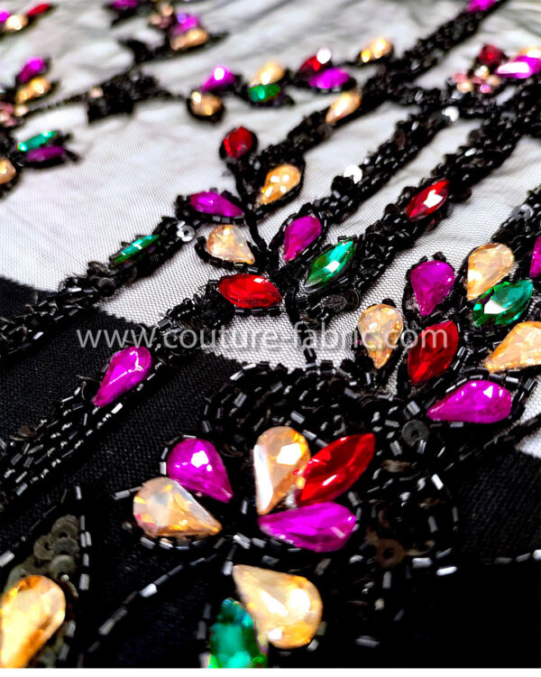 Colorful color embroidery couture lace - Image 8