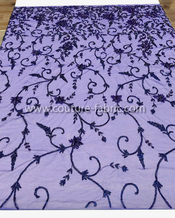 Blue color embroidery couture lace - Image 11