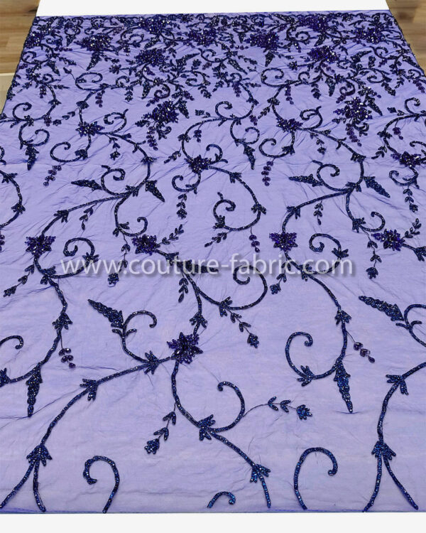 Blue color embroidery couture lace - Image 12