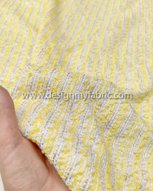 Yellow tweed fabric #91902 - Image 3