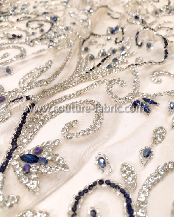 Dark Blue color embroidery couture lace - Image 6