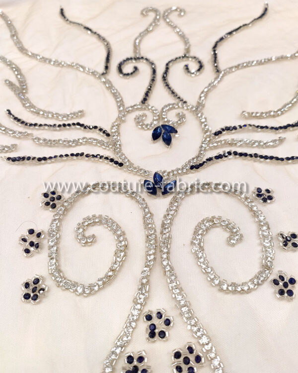 Dark Blue color embroidery couture lace - Image 2