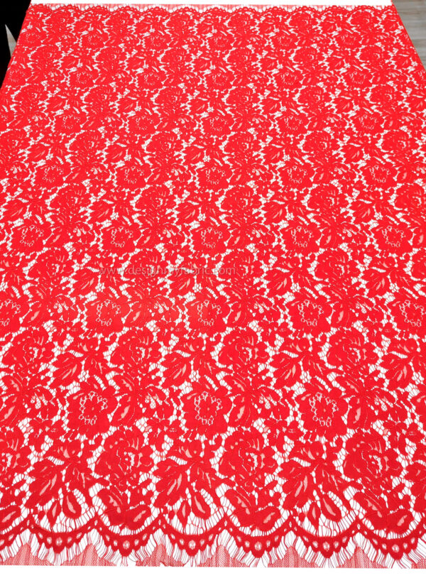 Red french lace fabric #90612 - Image 7