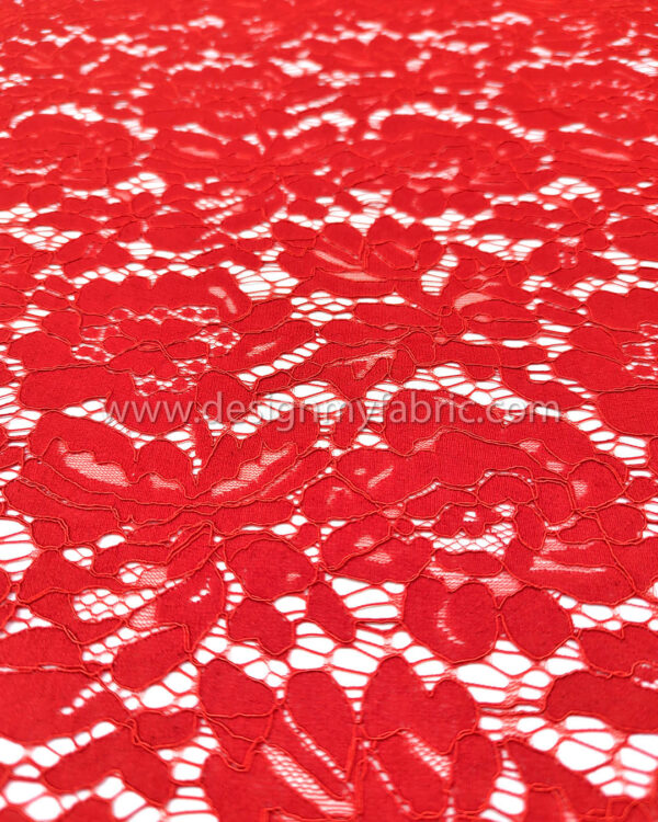 Red french lace fabric #90612 - Image 2