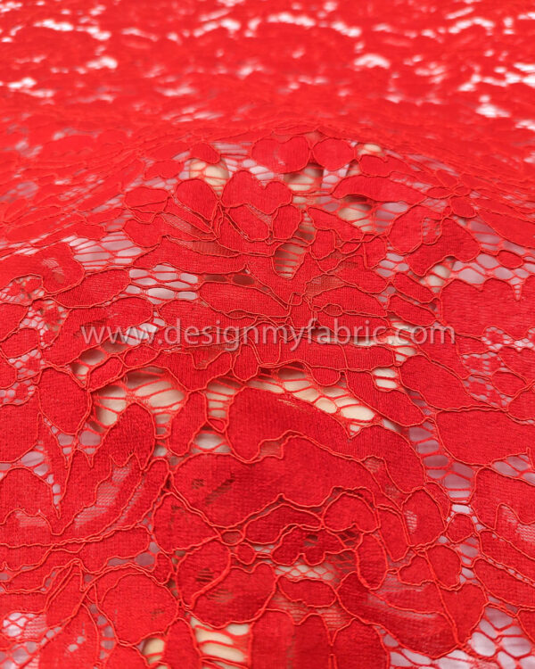 Red french lace fabric #90612 - Image 3