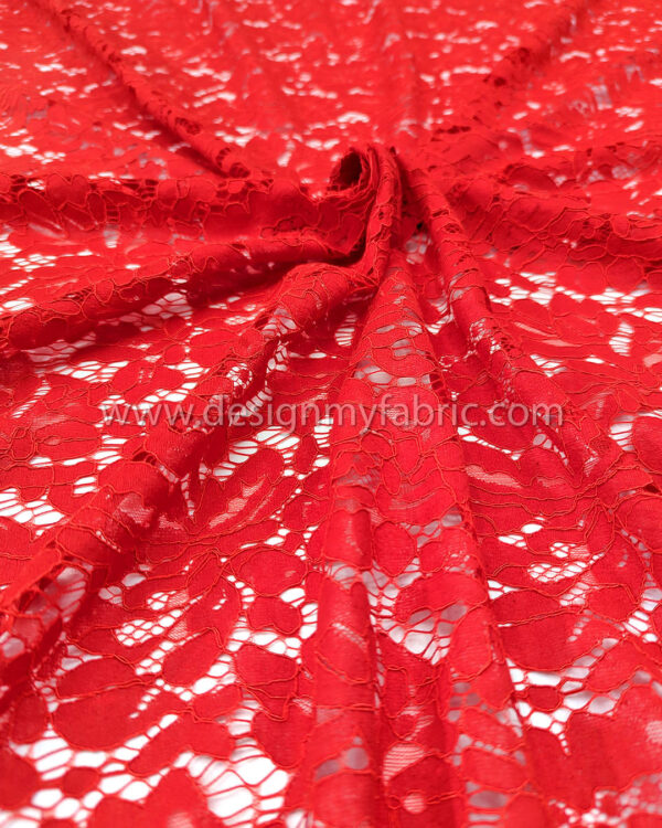 Red french lace fabric #90612 - Image 4