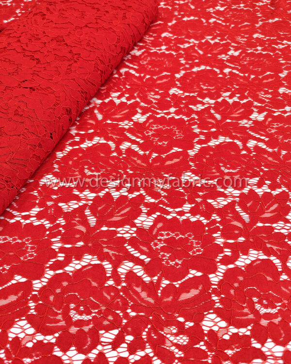 Red french lace fabric #90612 - Image 6