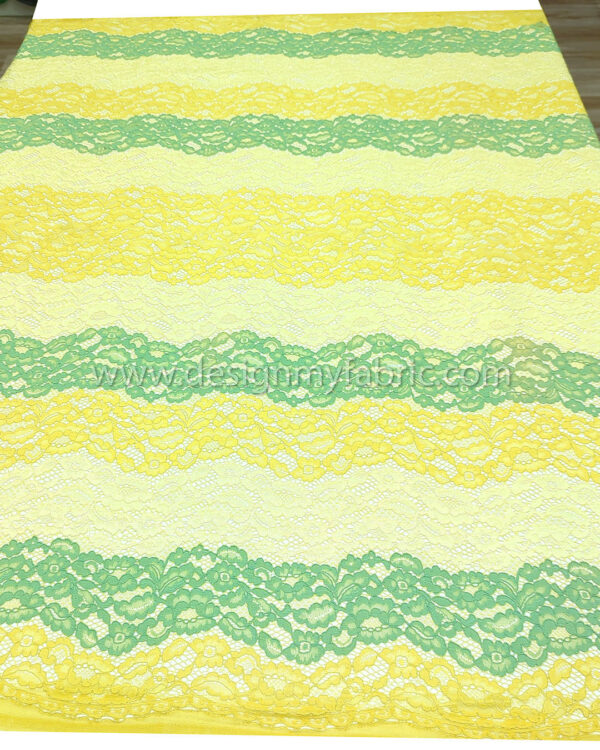 Yellow french lace fabric #80654 - Image 6