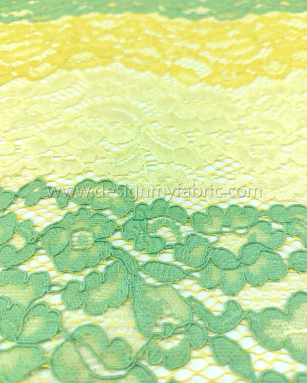 Yellow french lace fabric #80654 - Image 2